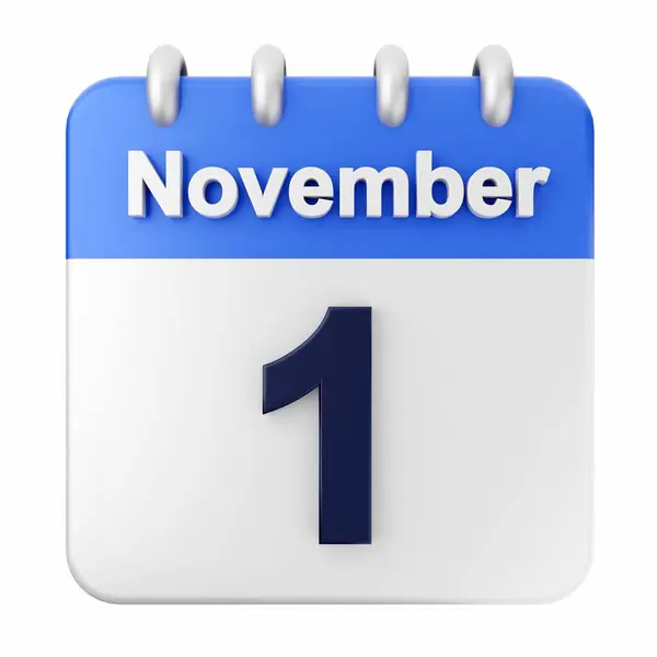 Listopada Ikona Kalendarza Białym Tle — Zdjęcie stockowe