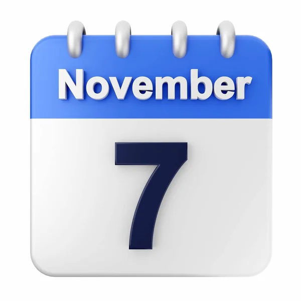 Kalendář Bílém Pozadí Listopadu — Stock fotografie