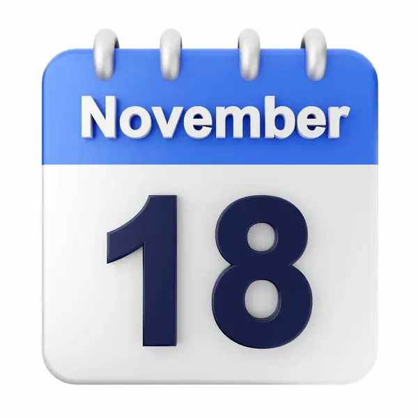 November Kalender Witte Achtergrond Illustratie — Stockfoto