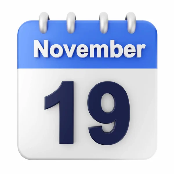 Listopada Kalendarz Niebieskim Tle — Zdjęcie stockowe