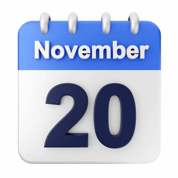 November Calendar White Background — Stock Photo, Image