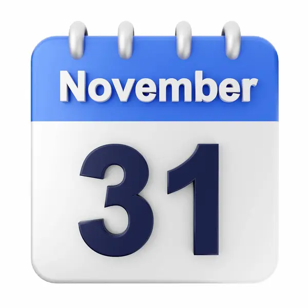 November Kalender Vit Bakgrund — Stockfoto