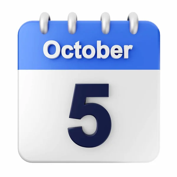 Oktober Kalender Illustratie — Stockfoto