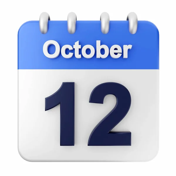 Biały Stół Tło Kalendarzem Października — Zdjęcie stockowe