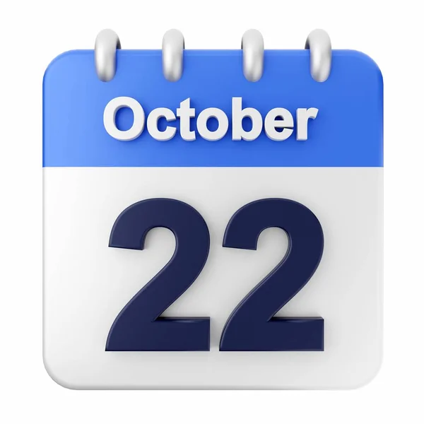 Oktober Kalender Vit Bakgrund — Stockfoto