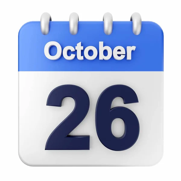 Outubro Dia Calendário Ilustração — Fotografia de Stock