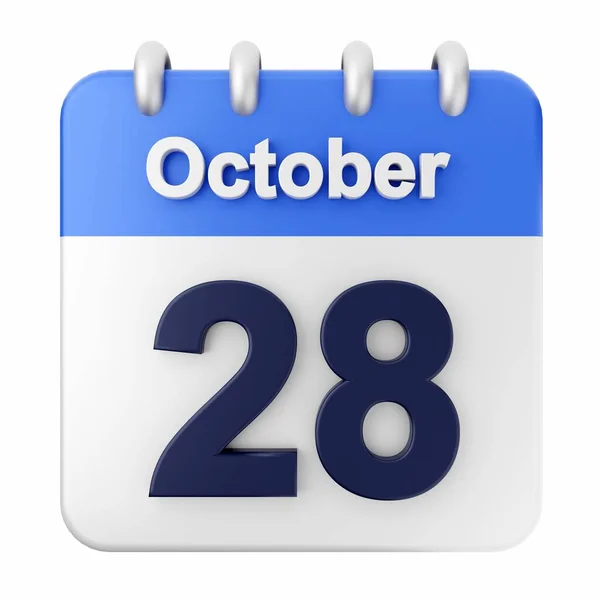 Outubro Ícone Dia Calendário Vetor — Fotografia de Stock