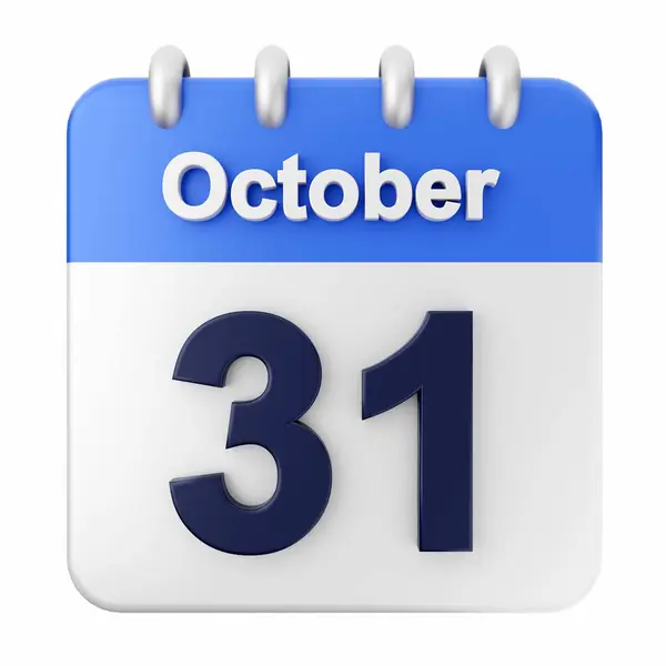 Rendering October Calendar Isolated White Background — Stock Photo, Image