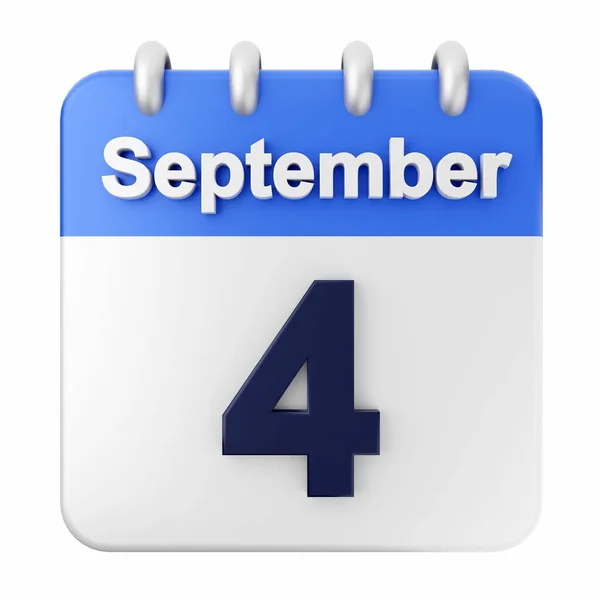September Kalender Vit Bakgrund — Stockfoto