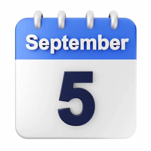 September Kalender Ikon Vit Bakgrund Illustration — Stockfoto
