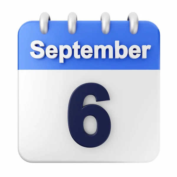 Setembro Calendário Sobre Fundo Branco — Fotografia de Stock