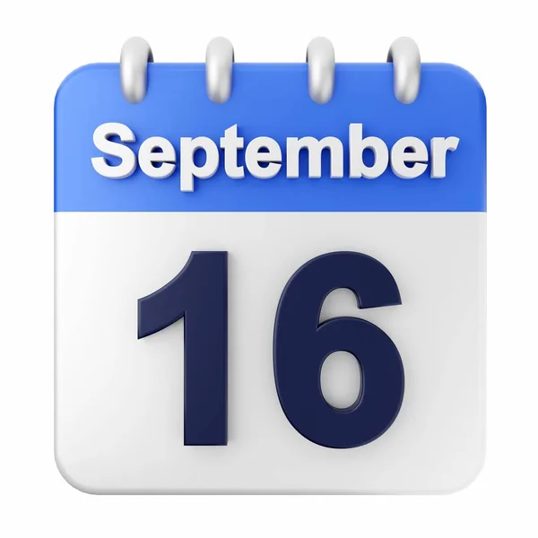 Calendario Bianco Sfondo Bianco Rendering Giorno Agosto — Foto Stock