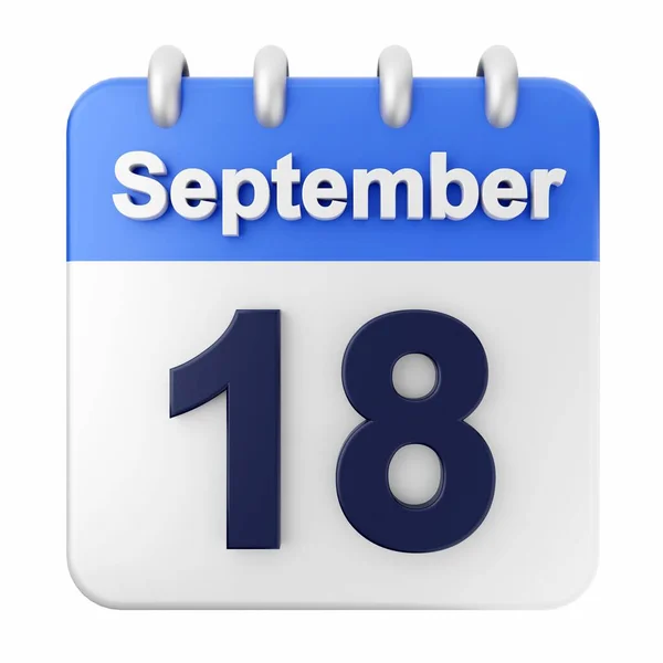 Setembro Calendário Sobre Fundo Branco — Fotografia de Stock