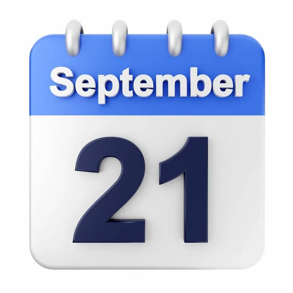 Wrzesień Kalendarz Dzień Kalendarzowy Ilustracja Płaski Dzień Miesięczne Wakacje Września — Zdjęcie stockowe