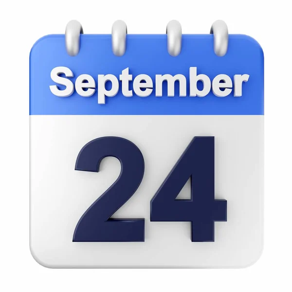 Ημερολόγιο Στις Σεπτεμβρίου Εικονίδιο Την Ημερομηνία Ενός — Φωτογραφία Αρχείου