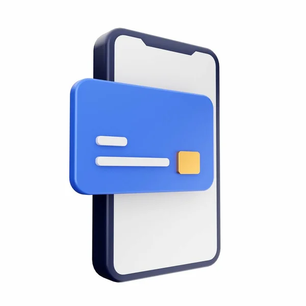 Renderowanie Ikona Karty Kredytowej Ikona Karty Kredytowej Ikona Izolowanej Karty — Zdjęcie stockowe