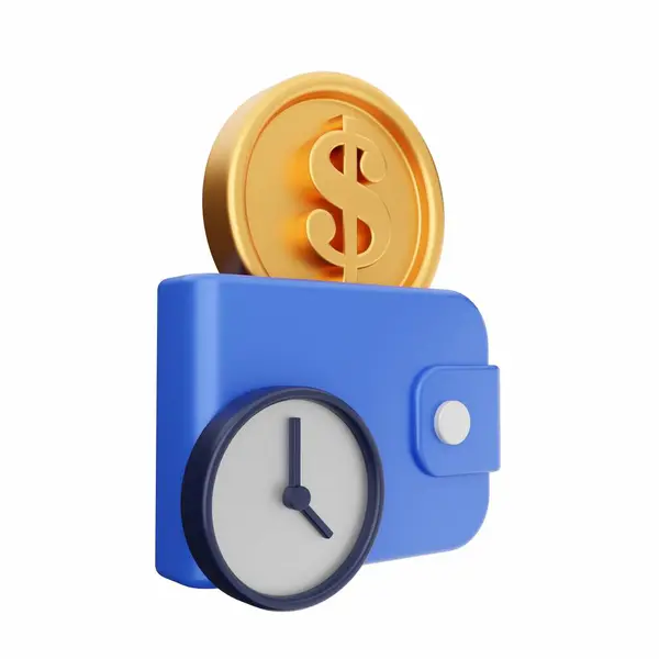 Darstellung Einer Uhr Mit Geld Und Münzen — Stockfoto