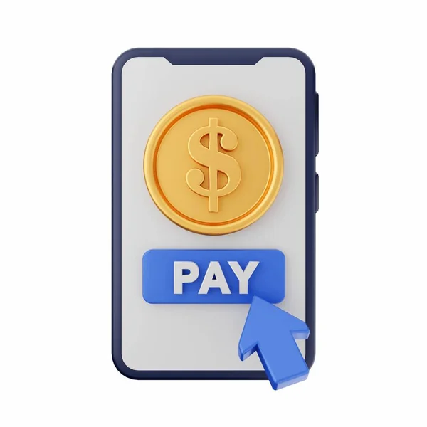 Zapłacić Przycisk Monetą Znakiem Dolara Cyfrowa Koncepcja Technologii Utylizacja — Zdjęcie stockowe
