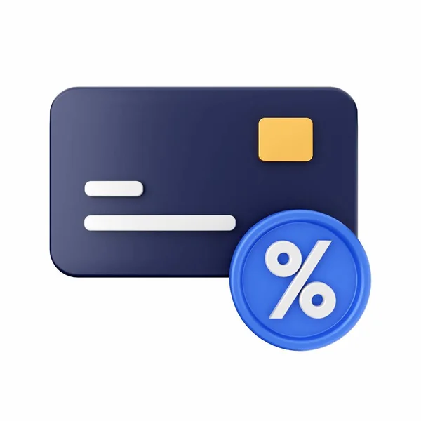 Credit Card Icon Percent — Stock Photo, Image