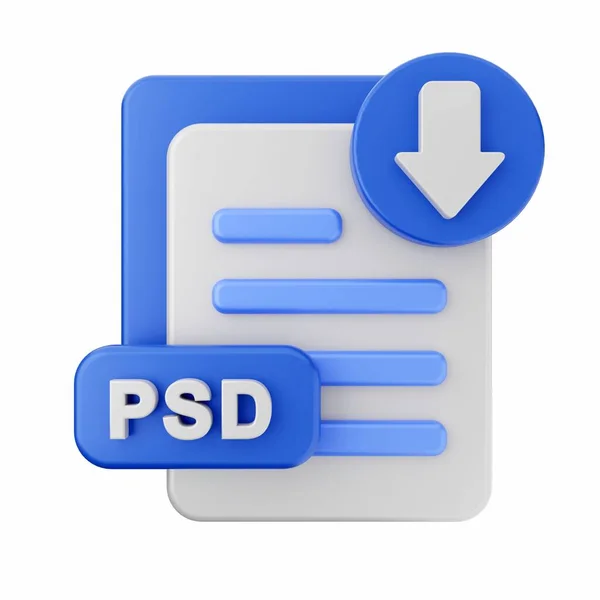 Blaues Download Dokument Symbol Isoliert Auf Weißem Hintergrund Schaltfläche Flache — Stockfoto