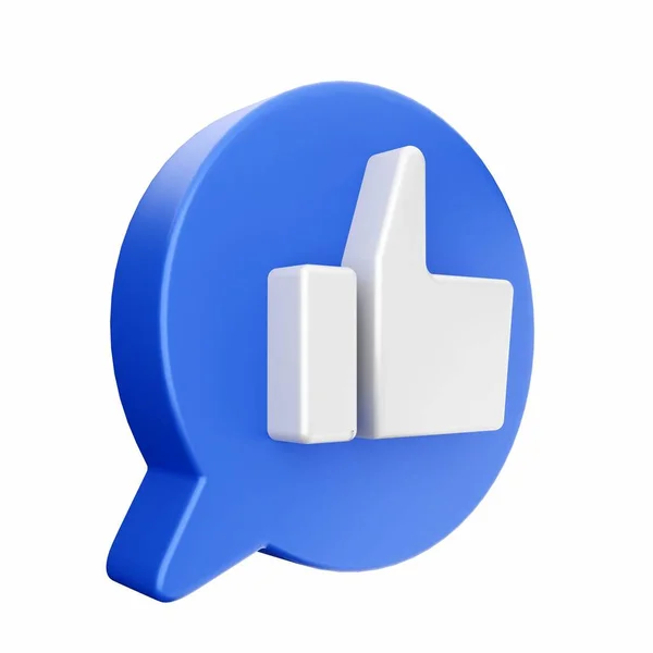 Render Blue Social Media Icon — Stock Photo, Image