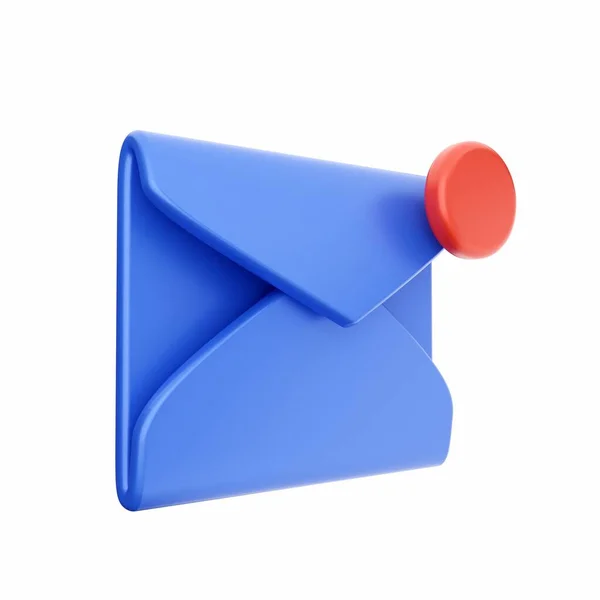 白い背景に青い文字が孤立したメール封筒3 Dイラスト — ストック写真