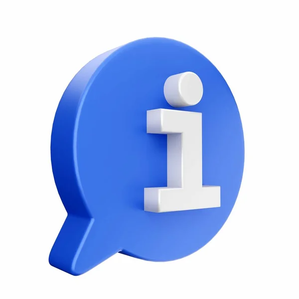 Blue Speech Bubble Icon Isolated Rendering — Stock Photo, Image