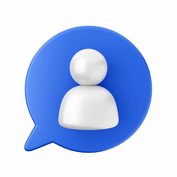 Rendering Blue White Chat Icon Isolated White Background Shadow — Stock Photo, Image