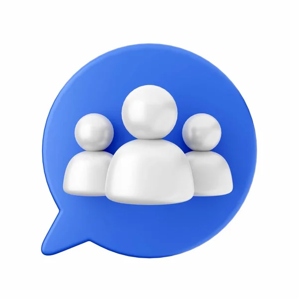 Blue Chat Icon Isolated White — Stock Photo, Image