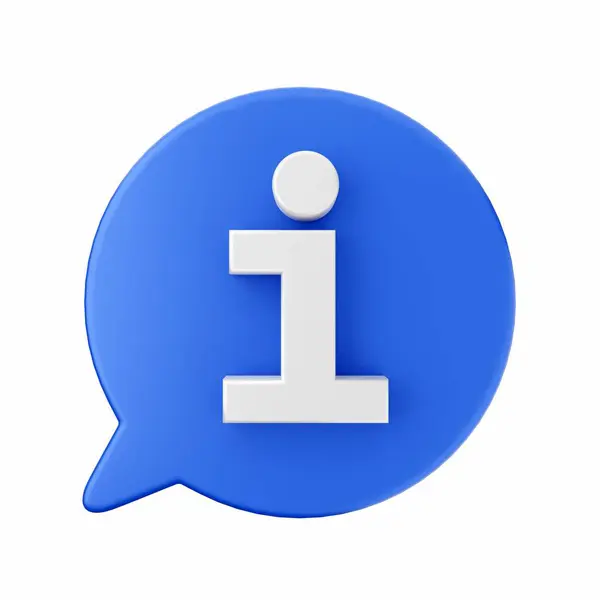 Blue Info Symbol Isolated White Background — Stock Photo, Image