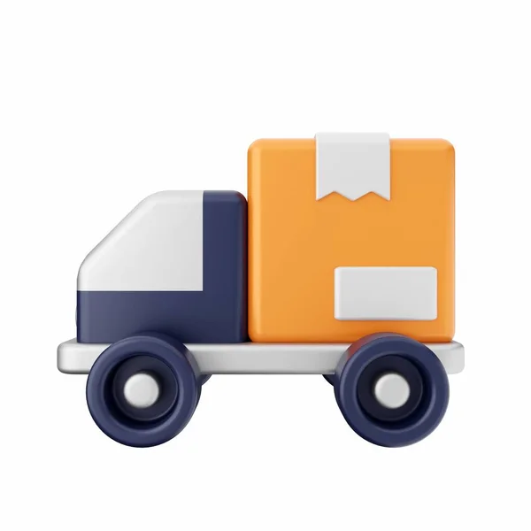 Renderowanie Ciężarówki Pudełkami — Zdjęcie stockowe