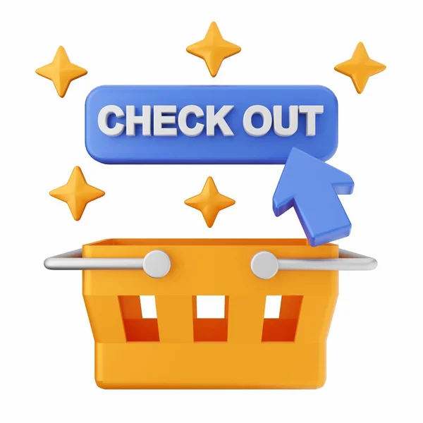 Shopping Basket Check Out Vector Logo Template — Stock Photo, Image