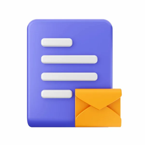 Mail Concept Mail Icon Isolated White Render Illustration — Stock Photo, Image