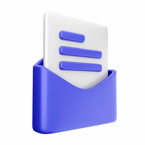 Rendering Mail Icon Blue Red Envelope Illustration Isolated White Background — Stock Photo, Image