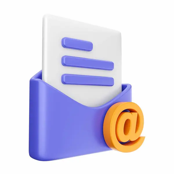Mail Email Notification Concept Isolated Rendering — Stock Photo, Image