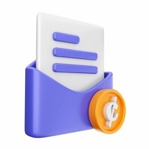 Email Icon Open Mail Icon Rendering — Stock Photo, Image