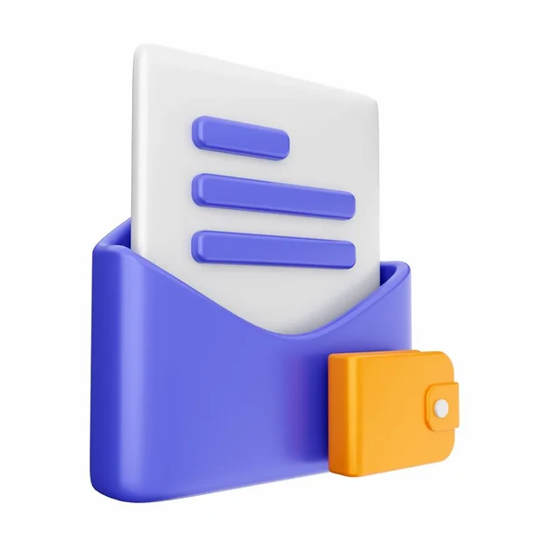 Render Blue White Icon Document Folder — Stock Photo, Image
