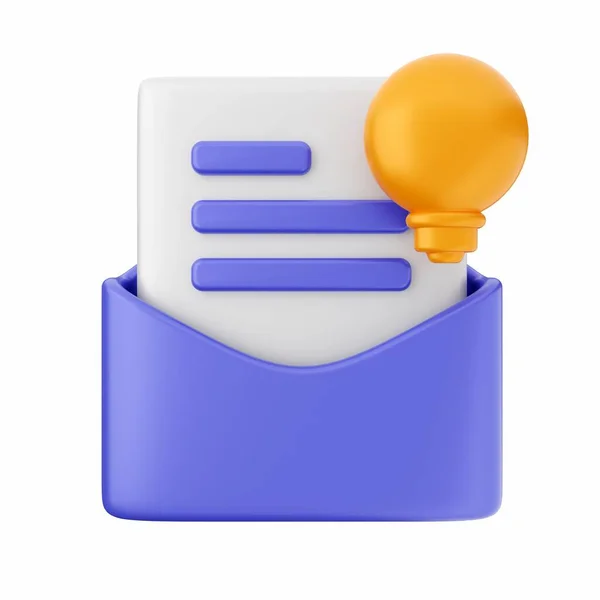 Mail Icon Rendering Isolated White — Stock Photo, Image