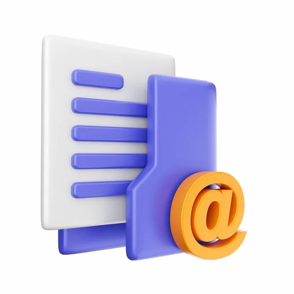 Απεικόνιση Ενός Μπλε Και Πορτοκαλί Εικονίδιο Ηλεκτρονικού Ταχυδρομείου Λευκό Φόντο — Φωτογραφία Αρχείου