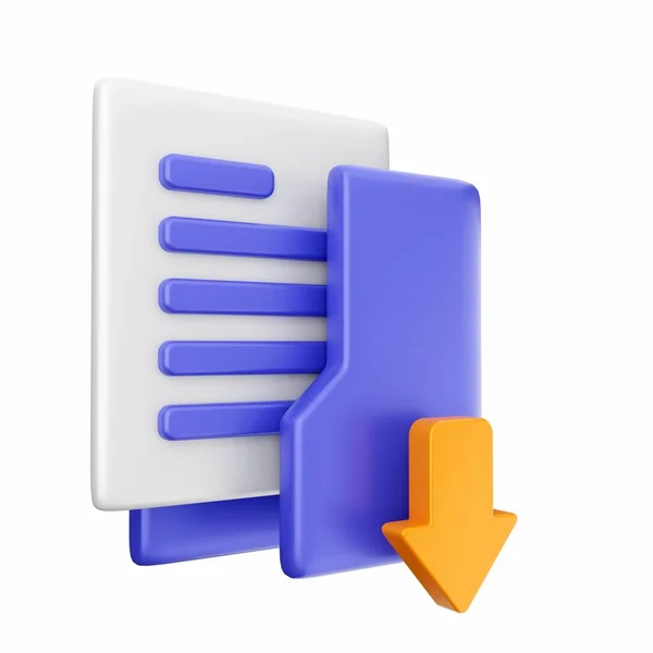 Illustration Blue Folder Arrows White Background — Stock Photo, Image