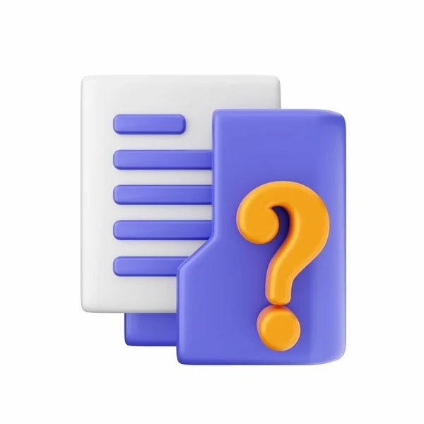 Illustration White Folder Question Mark — Stock Photo, Image