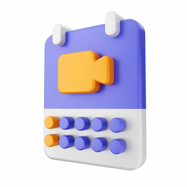Calculatrice Avec Une Flèche Bleue Isolée Sur Fond Blanc Illustration — Photo