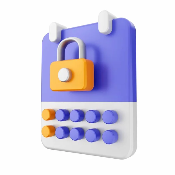 Rendering Blue White Lock Icon Number One Digital Security Concept — Stock Photo, Image