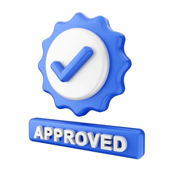 Approved Icon White Background — Stock Photo, Image