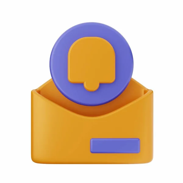 Rendering Icon Yellow Orange Mail Symbol — Stock Photo, Image