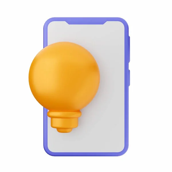 電球のアイコンだ Dイラスト ウェブデザインのためのランプアイコン — ストック写真