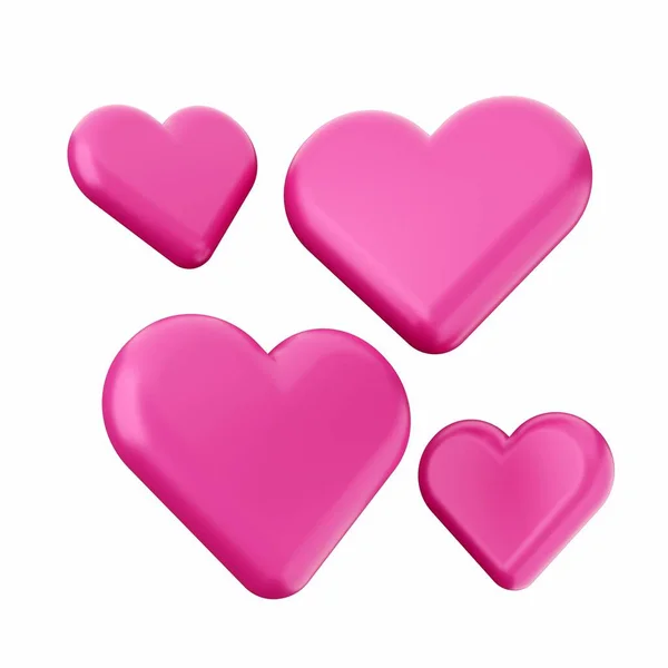 Conjunto Vetorial Coração Rosa — Fotografia de Stock