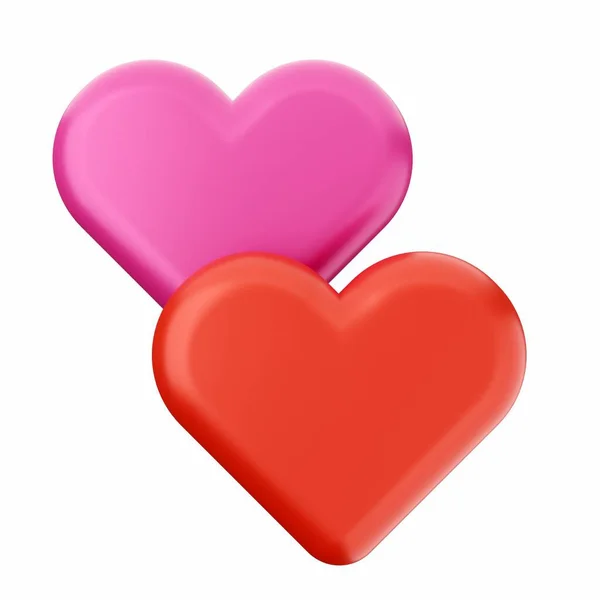 Ícone Coração Vermelho Estilo Dos Desenhos Animados — Fotografia de Stock