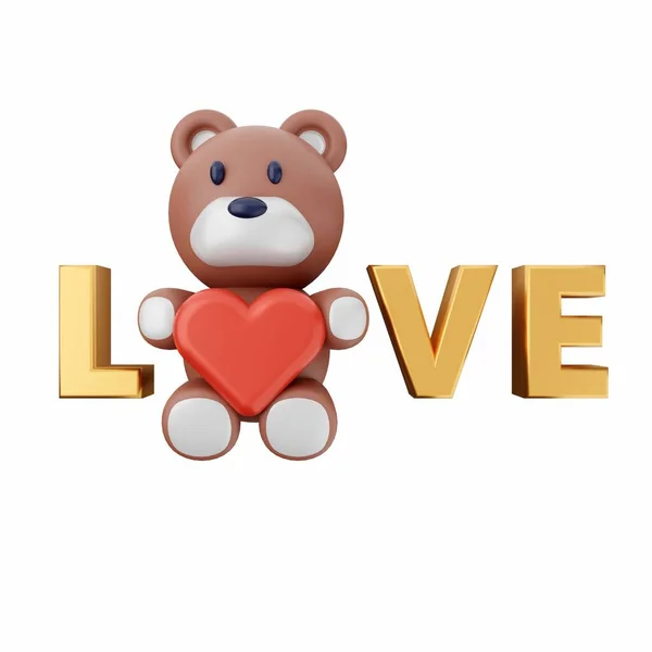 Αρκουδάκι Σημάδι Αγάπης — Φωτογραφία Αρχείου
