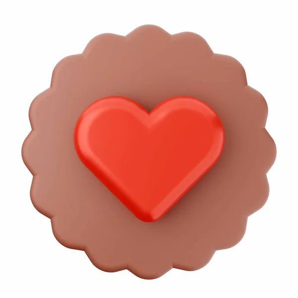 Çikolata Kalp Boyutlu — Stok fotoğraf